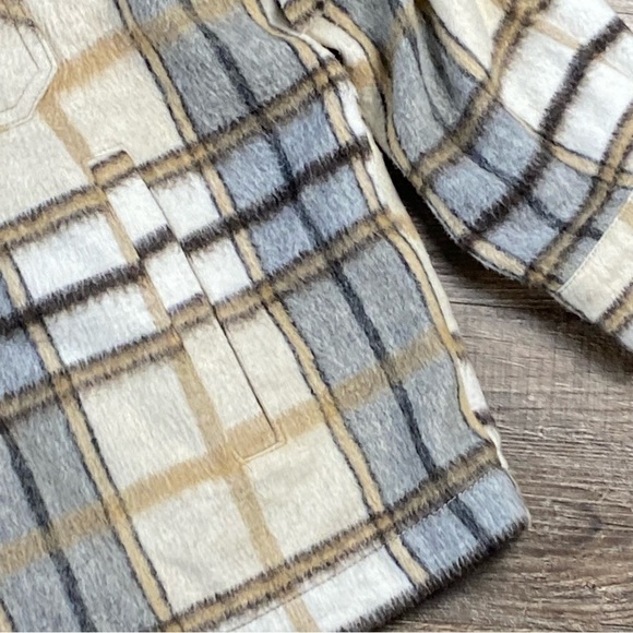 Zara Plaid Shirt Jacket Shacket Women M Plaid Oversized Long Sleeve Button Up - Picture 5 of 10